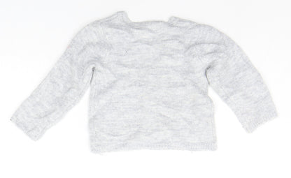 Primark Baby Grey Geometric  Pullover Jumper Size 12-18 Months  - STARS