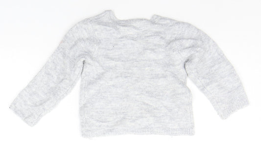 Primark Baby Grey Geometric  Pullover Jumper Size 12-18 Months  - STARS