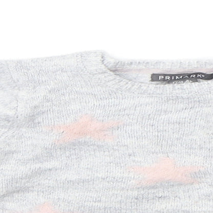 Primark Baby Grey Geometric  Pullover Jumper Size 12-18 Months  - STARS