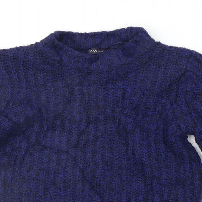 Womens UK Size 8 Marks and Spencer Blue Pullover Jumper