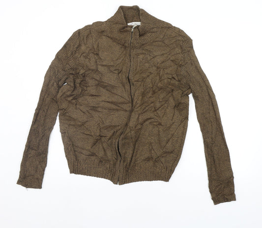 BORNDADO Womens Brown   Full Zip Jumper Size L