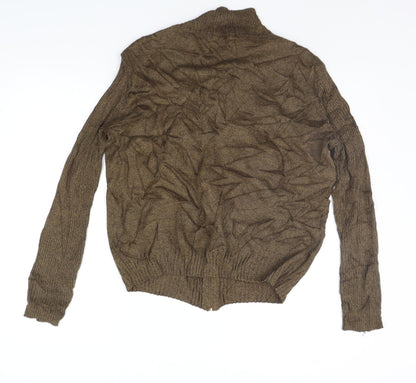 BORNDADO Womens Brown   Full Zip Jumper Size L