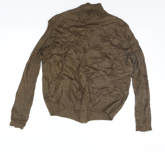 BORNDADO Womens Brown   Full Zip Jumper Size L