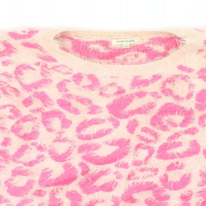 Womens UK Size 10 River Island Pink Pullover Jumper