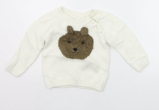 TU Baby White   Pullover Jumper Size 18-24 Months  - RABBIT