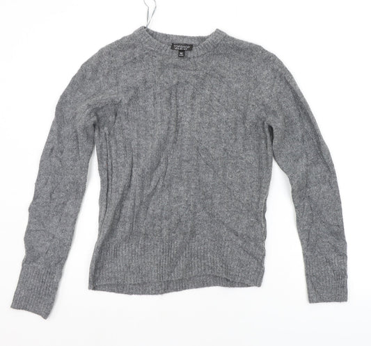 Womens UK Size 10 Topshop Grey Pullover Jumper