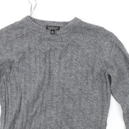 Womens UK Size 10 Topshop Grey Pullover Jumper