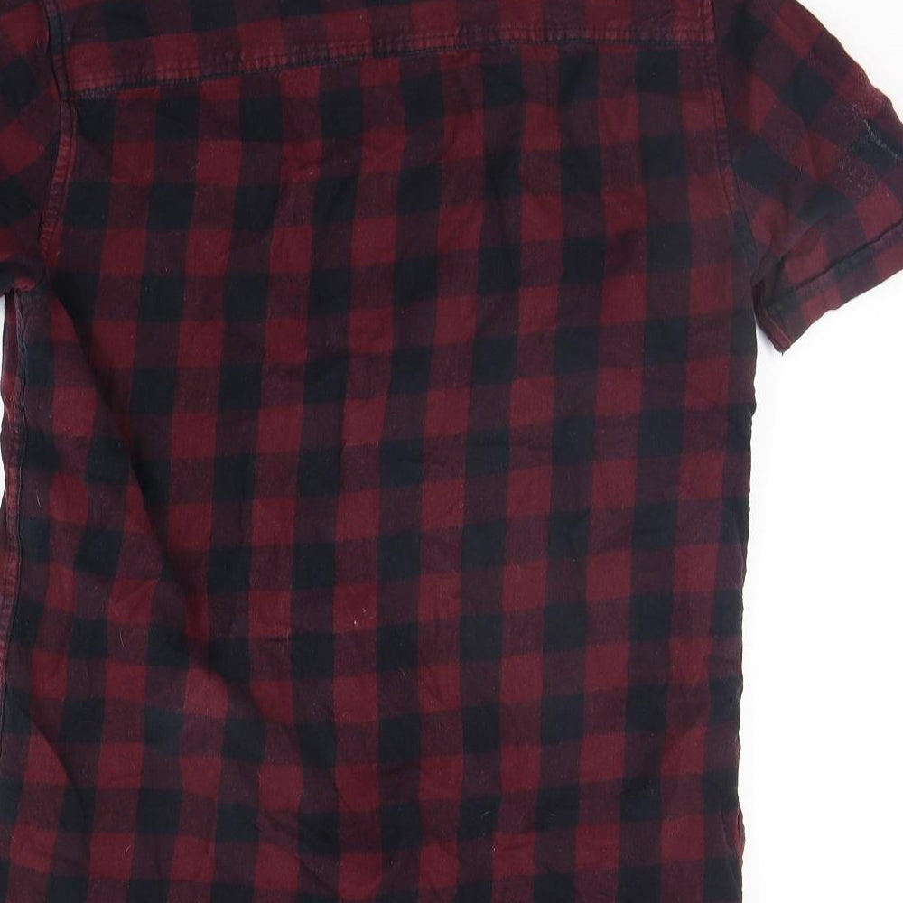 Topshop Girls Red Check  Basic Button-Up Size S