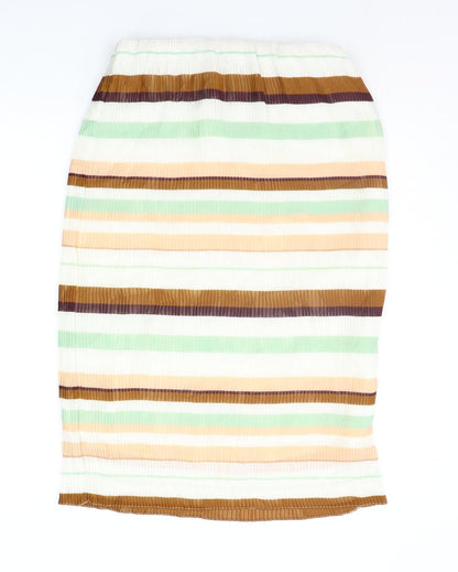 H&M Womens Brown Striped  A-Line Skirt Size 8