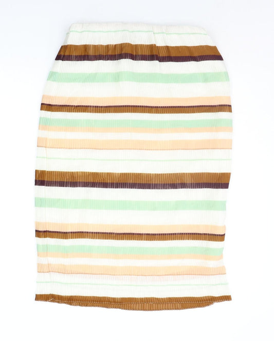 H&M Womens Brown Striped  A-Line Skirt Size 8