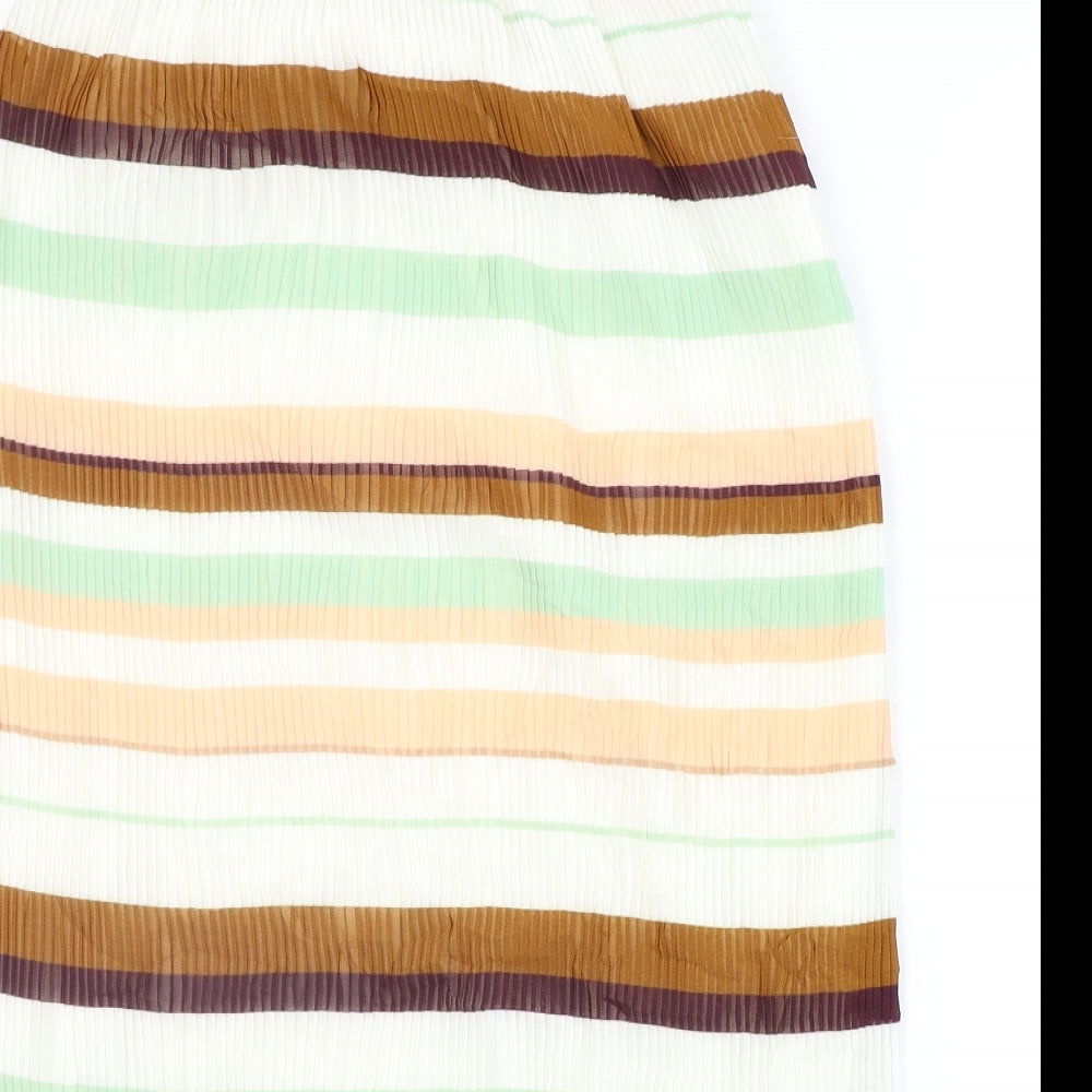H&M Womens Brown Striped  A-Line Skirt Size 8