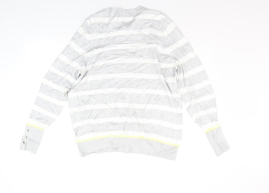 F&F Womens Grey Striped  Pullover Jumper Size 18