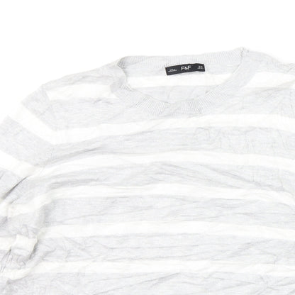 F&F Womens Grey Striped  Pullover Jumper Size 18