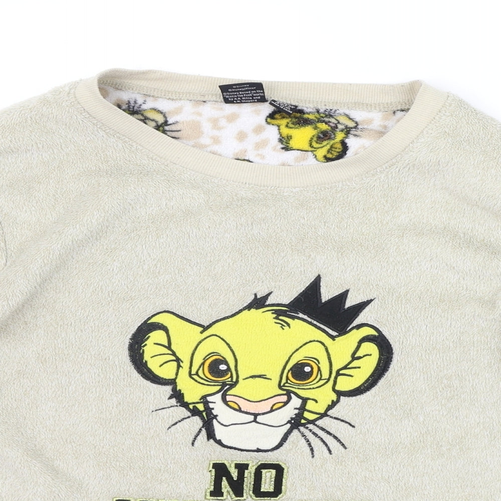 LOVE TO LOUNGE Womens Beige Solid  Top Pyjama Top Size M  - DISNEY