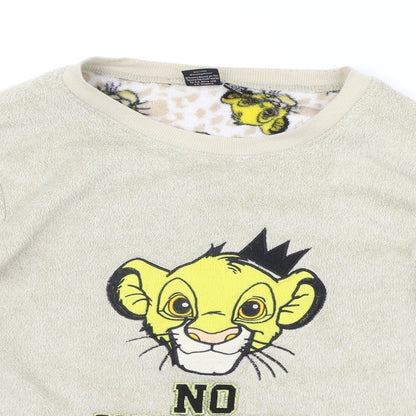 LOVE TO LOUNGE Womens Beige Solid  Top Pyjama Top Size M  - DISNEY