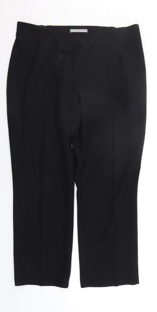Womens UK Size 16 Marks and Spencer Regular Fit  Black Trousers