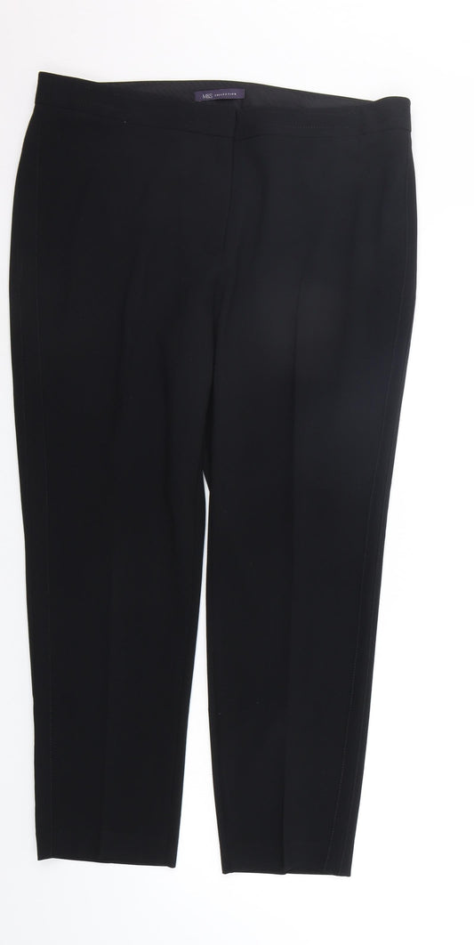Womens UK Size 16 Marks and Spencer Regular Fit  Black Trousers