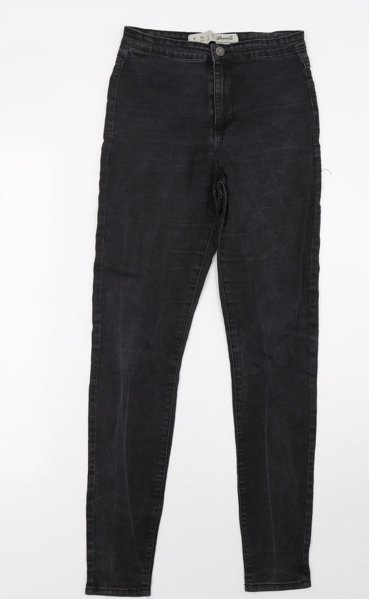 Primark Womens Black  Denim Skinny Jeans Size 8 L30 in