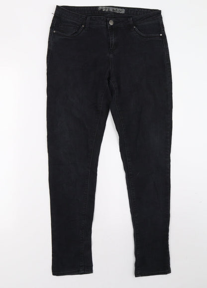Primark Womens Black  Denim Skinny Jeans Size 10 L30 in