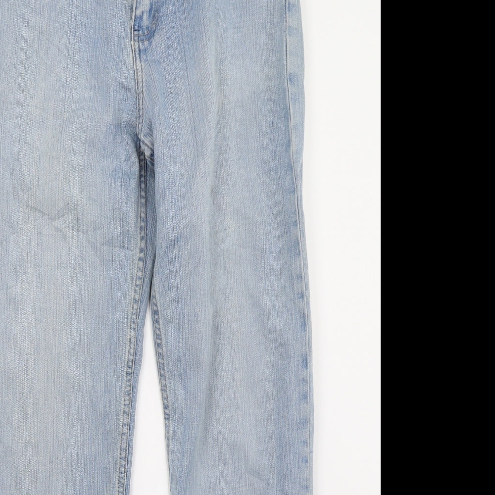 bigreoss Mens Blue  Denim Straight Jeans Size 24 L34 in