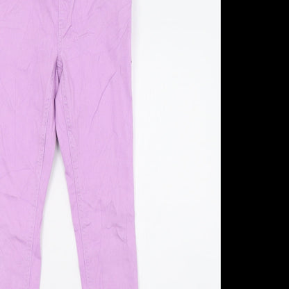 ever me Womens Purple  Denim Jegging Trousers Size 10 L30 in