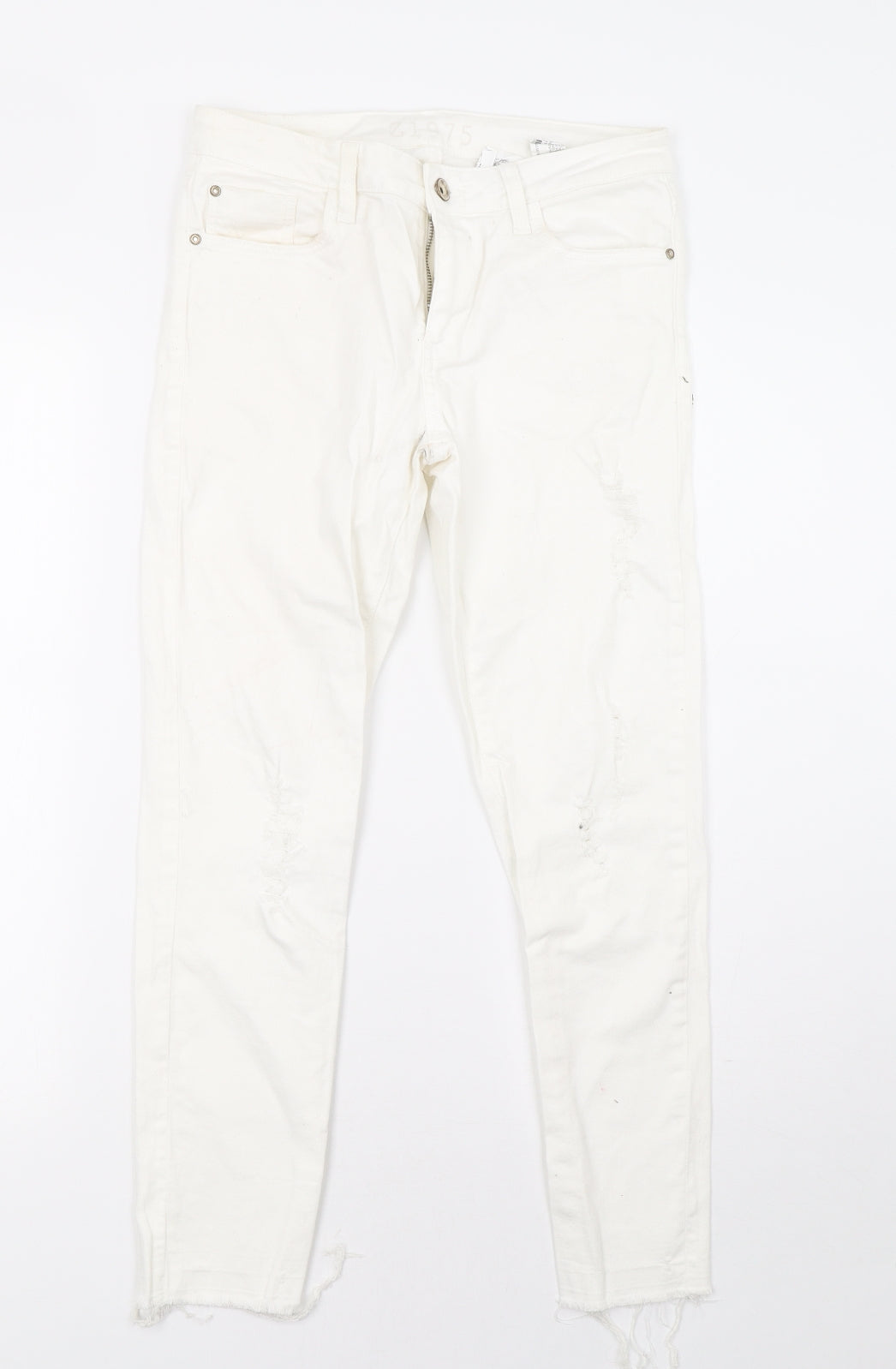 Zara Womens White  Denim Skinny Jeans Size 8 L26 in