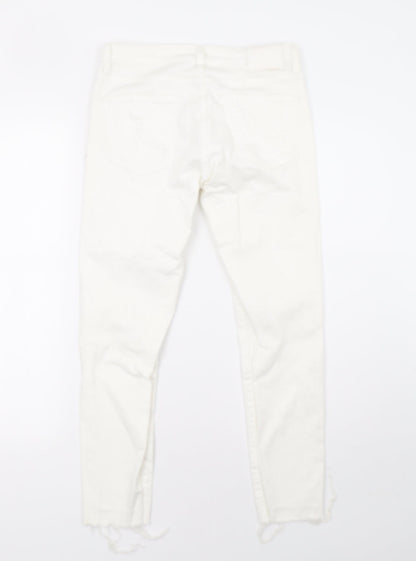 Zara Womens White  Denim Skinny Jeans Size 8 L26 in