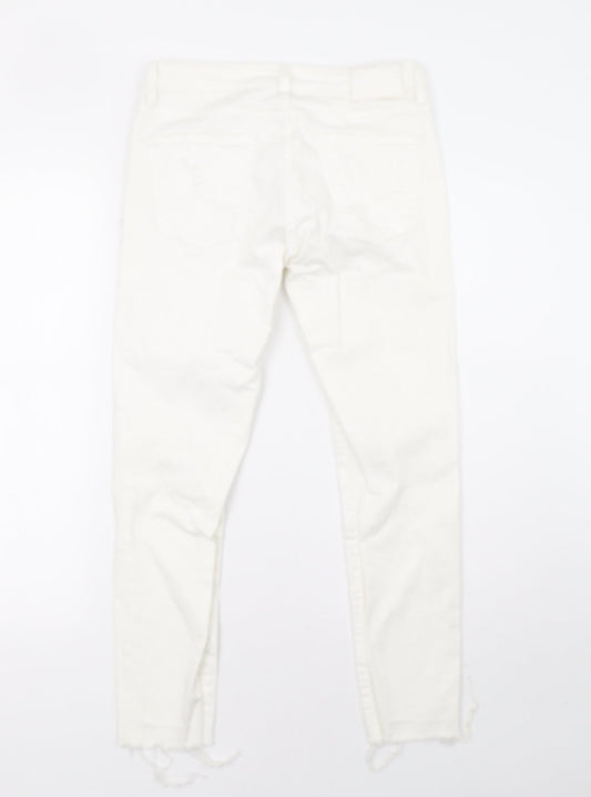 Zara Womens White  Denim Skinny Jeans Size 8 L26 in