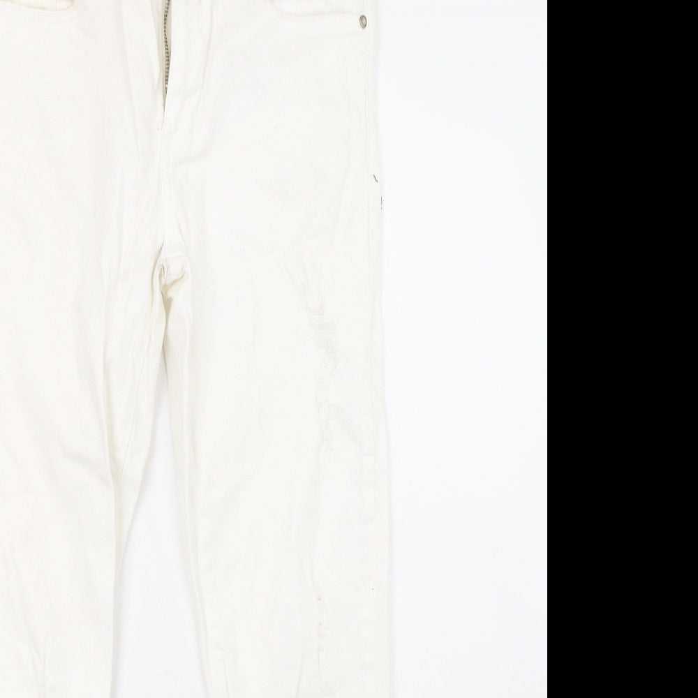 Zara Womens White  Denim Skinny Jeans Size 8 L26 in