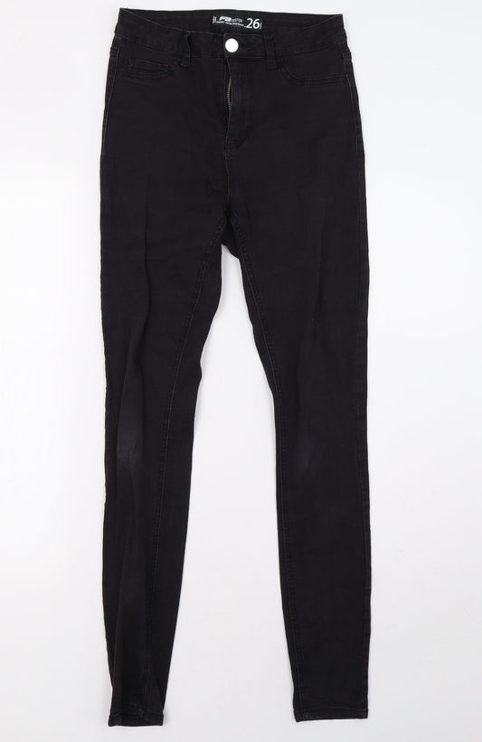 Womens UK Size 26 fb sister Regular Fit Skinny Black Jeans