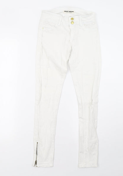 Womens UK Size 6 TALLY WEiJL Regular Fit Skinny White Jeans