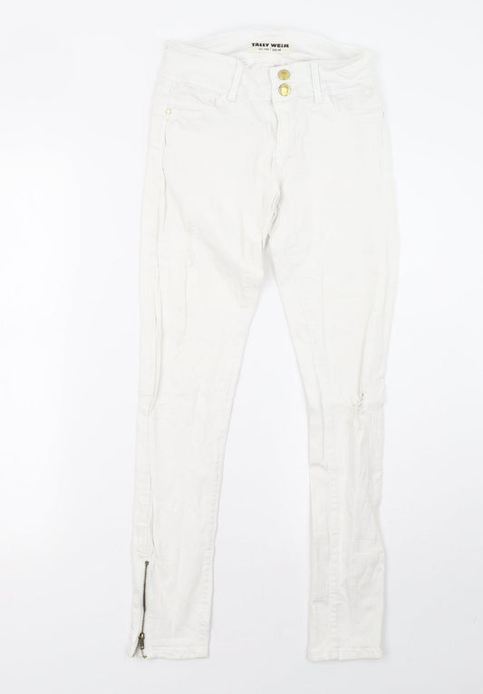 Womens UK Size 6 TALLY WEiJL Regular Fit Skinny White Jeans