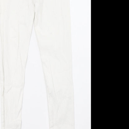 Womens UK Size 6 TALLY WEiJL Regular Fit Skinny White Jeans