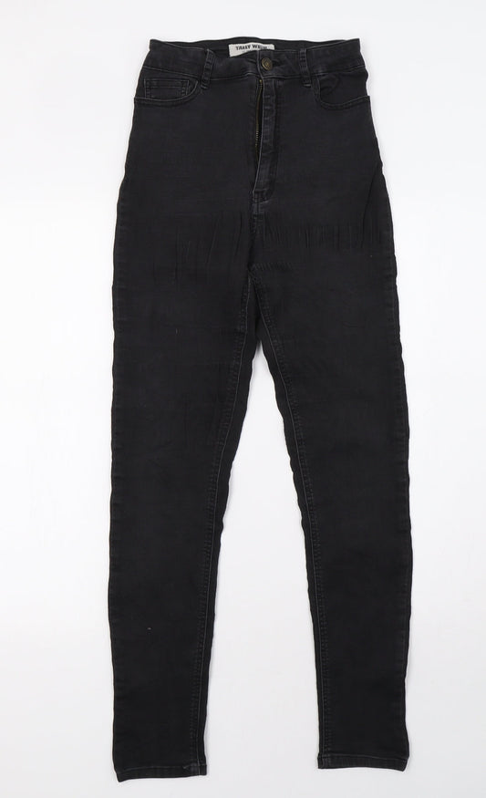 Womens UK Size 6 TALLY WEiJL Regular Fit Skinny Black Jeans