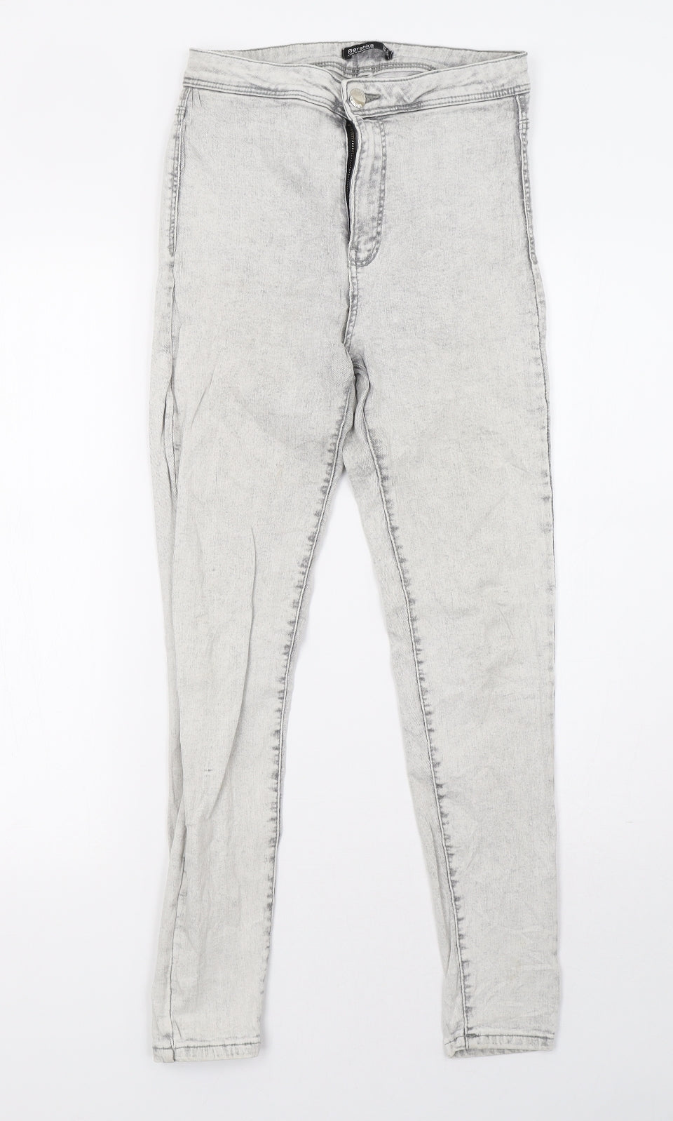 Bershka Womens Grey  Denim Skinny Jeans Size 6 L29 in