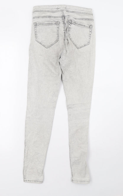 Bershka Womens Grey  Denim Skinny Jeans Size 6 L29 in