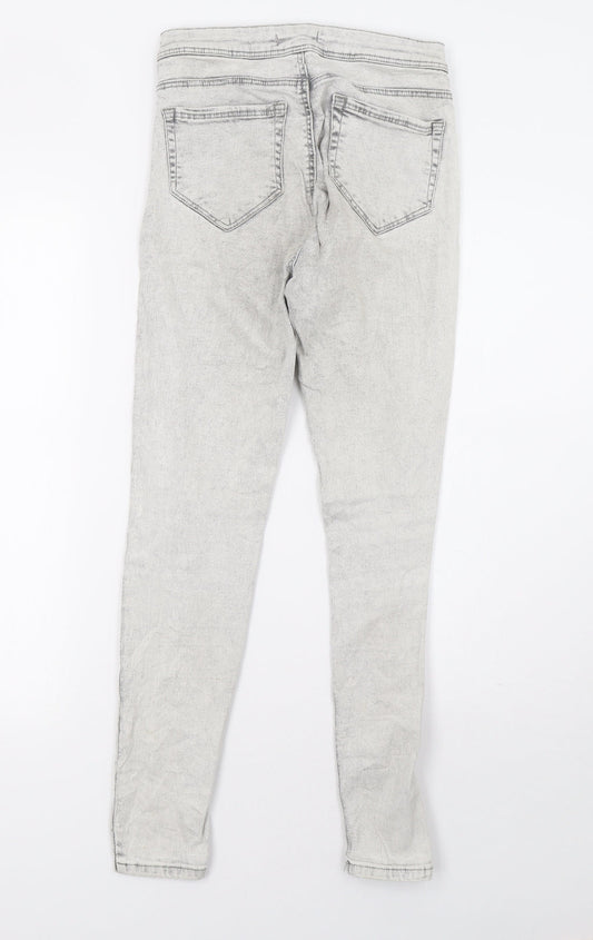 Bershka Womens Grey  Denim Skinny Jeans Size 6 L29 in