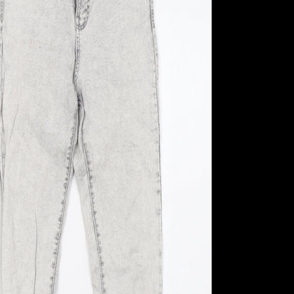 Bershka Womens Grey  Denim Skinny Jeans Size 6 L29 in