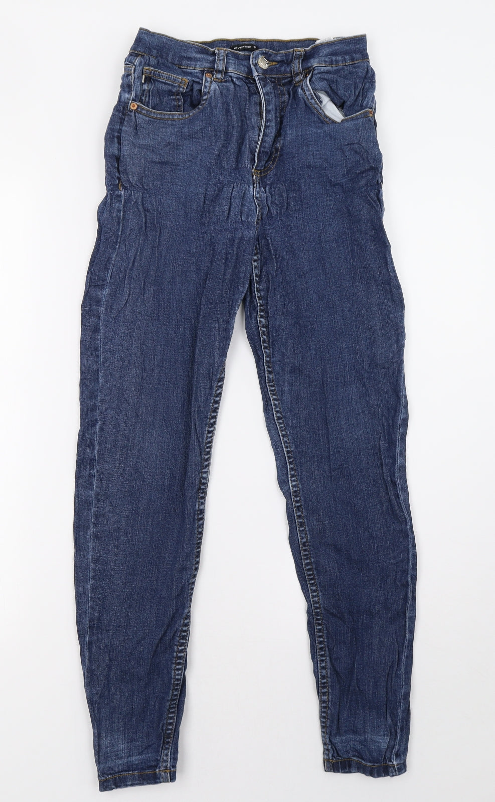 Womens UK Size 6 Diverse Regular Fit Straight Blue Jeans