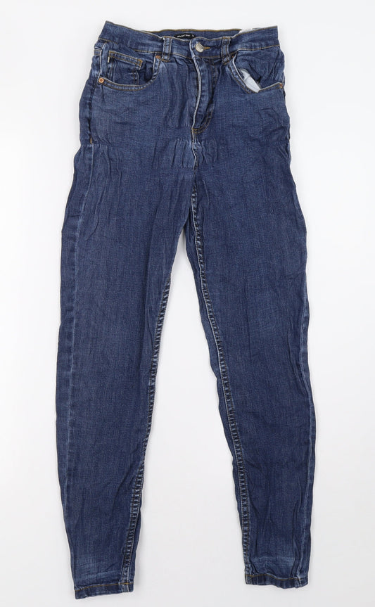 Womens UK Size 6 Diverse Regular Fit Straight Blue Jeans