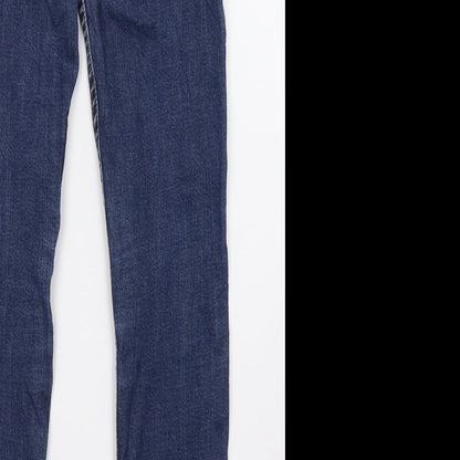Womens UK Size 6 Diverse Regular Fit Straight Blue Jeans
