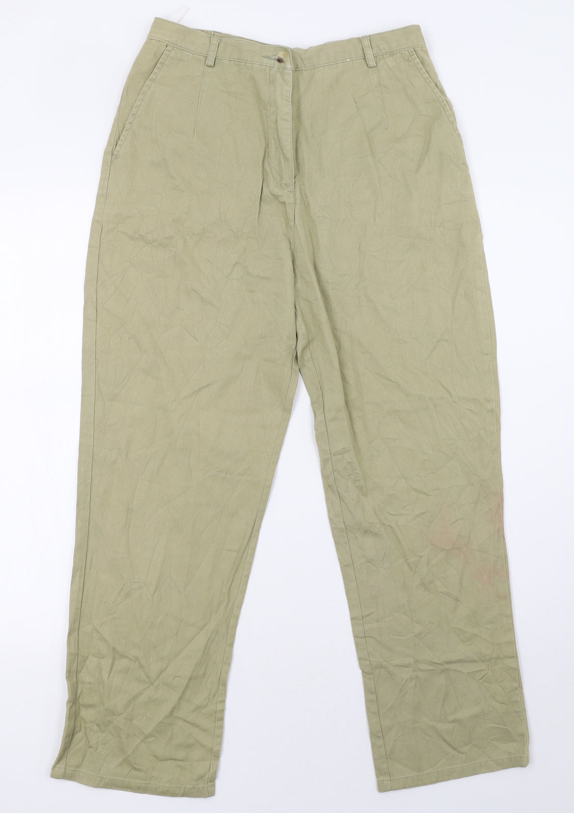 Womens UK Size 10 EWM Regular Fit  Green Trousers