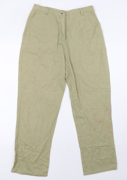 Womens UK Size 10 EWM Regular Fit  Green Trousers