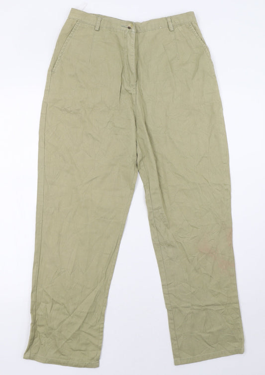Womens UK Size 10 EWM Regular Fit  Green Trousers
