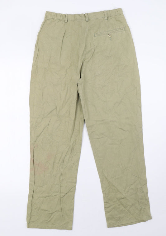 Womens UK Size 10 EWM Regular Fit  Green Trousers