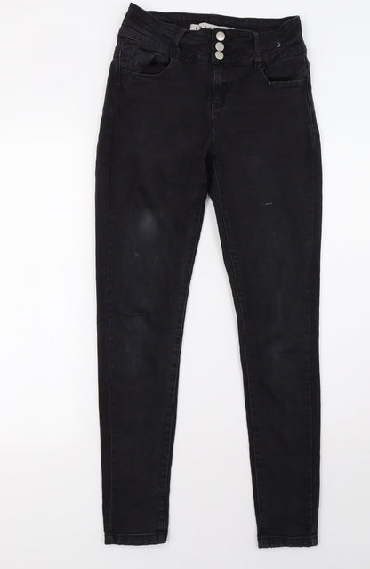 Primark Womens Black  Denim Skinny Jeans Size 8 L30 in
