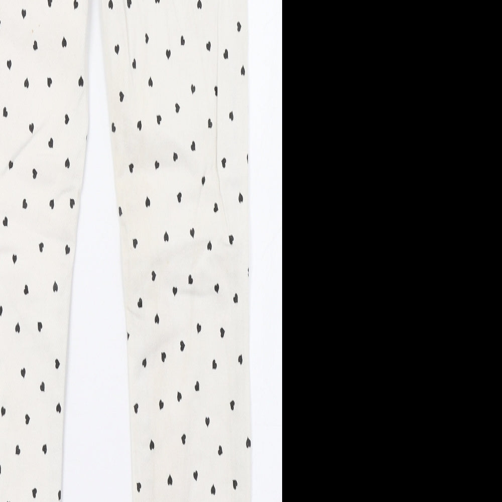 River Island Womens White Polka Dot Denim Skinny Jeans Size 6 L30 in