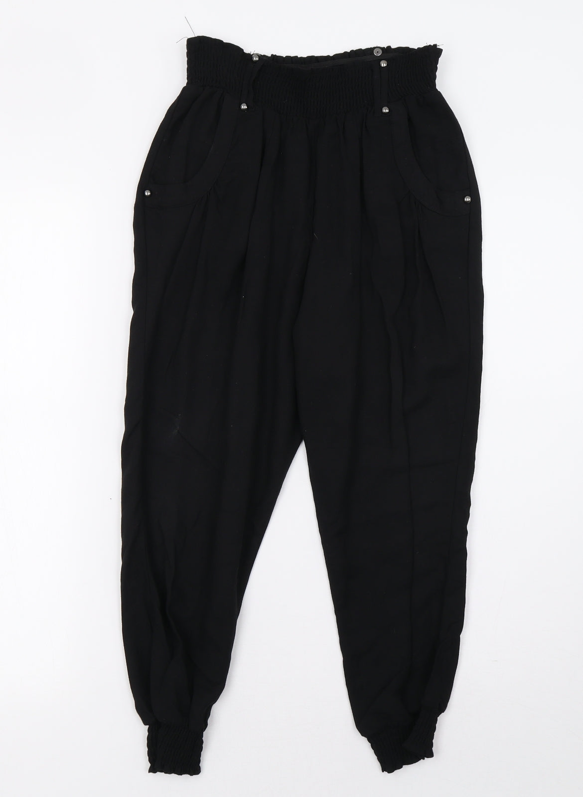 Womens UK Size 6 NEXT Regular Fit Cropped Black Trousers
