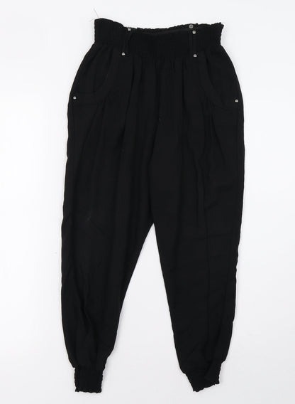 Womens UK Size 6 NEXT Regular Fit Cropped Black Trousers