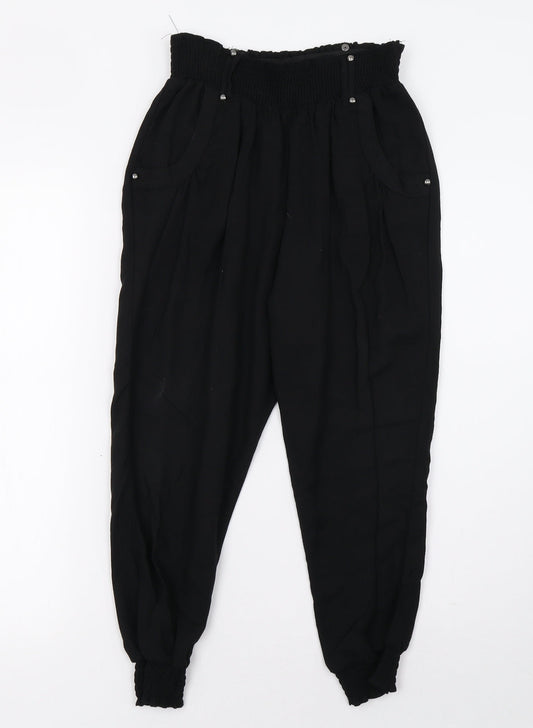 Womens UK Size 6 NEXT Regular Fit Cropped Black Trousers